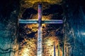 Closeup shot of an illuminated cross