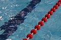 Closeup shot of an indoor swimming pool lane with clear water Royalty Free Stock Photo