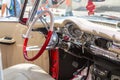 Closeup shot of the interior of a classic car in Cuba Royalty Free Stock Photo