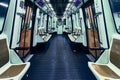 Closeup shot of the interior of a metro carriage Royalty Free Stock Photo