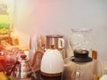 Closeup shot of Japanese cafe pieces of equipment on a table