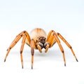 a closeup shot of a jumping spider on a white surface, Ai generated Royalty Free Stock Photo