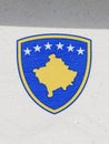 Kosovo Emblem on a License Plate in Pristina, Kosovo Royalty Free Stock Photo