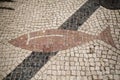 Closeup shot of laying granite paving stones