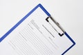 Closeup shot of a legally binding maintenance work document Royalty Free Stock Photo