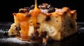 Luscious Slice Of Bread Pudding: Captivating Food Photography