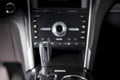 Closeup shot of a luxurious black interior of a modern elegant car Royalty Free Stock Photo