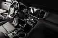 Closeup shot of a luxurious black interior of a modern elegant car Royalty Free Stock Photo