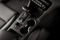 Closeup shot of a luxurious black interior of a modern elegant car Royalty Free Stock Photo