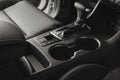 Closeup shot of a luxurious black interior of a modern elegant car Royalty Free Stock Photo