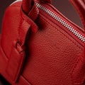 Closeup shot of a luxury red leather bag Royalty Free Stock Photo