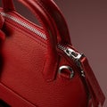 Closeup shot of a luxury red leather bag Royalty Free Stock Photo