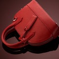 Closeup shot of a luxury red leather bag Royalty Free Stock Photo