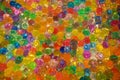 Closeup shot of many colorful orbeez or translucent balls