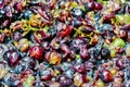 Closeup shot of many grapes during processing Royalty Free Stock Photo