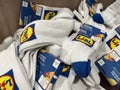 Closeup shot of many new white Lidl socks