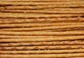 Closeup shot of many salted sticks stacked together Royalty Free Stock Photo