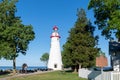 Closeup shot of Marblehead Lighthouse Lakeside in Ohio, USA Royalty Free Stock Photo