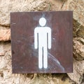 Closeup shot of men\'s toilet sign Royalty Free Stock Photo