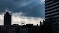 Closeup shot of Mercedes logo brand in Bangkok, Thailand