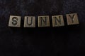 Closeup shot of metal letters with the text sunny` on a black surface`