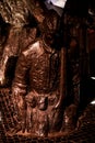 Closeup shot of a metal sculpture of a soldier