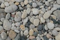 Closeup shot of mixed beach pebble stones