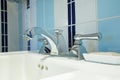 Closeup shot of a modern lavatory inside a bathroom Royalty Free Stock Photo