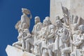 Closeup shot of the Monument of the Discoveries in the Tagus River bank in Belem, Lisbon in Portugal