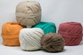 Closeup shot of multicolored knitting wool balls Royalty Free Stock Photo