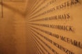 Closeup shot of the names on the memorial wall in Australia