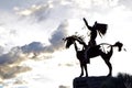 Silhouetted Native Sculpture in Osoyoos, British Columbia, Canada