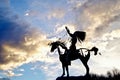 Silhouetted Native Sculpture in Osoyoos, British Columbia, Canada