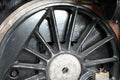 Closeup shot of an old car hubcap Royalty Free Stock Photo