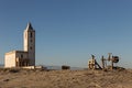 Closeup shot of the Old Church of Salinas in the Natural Park of Cabo de Gata, Spain