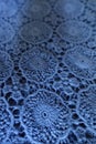 Closeup shot of old fashioned blue cotton lace