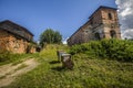 Closeup shot of an old residential area, houses, mailboxes in Rostov, Russia Royalty Free Stock Photo