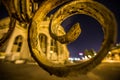 Closeup shot of an old rusted metal railing Royalty Free Stock Photo