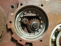 Closeup shot of a old rusty car parts Royalty Free Stock Photo