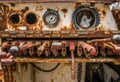 Closeup shot of old and rusty equipment with different levers