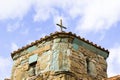 Closeup shot of an old stone church under a blue sky in Kavtiskhevi, Georgia Royalty Free Stock Photo