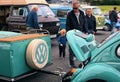 Closeup shot old timer vintage car volkswagen beetle at classic fest 2022, festival with old classic vintage cars Royalty Free Stock Photo