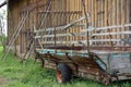 Closeup shot of an old tractor cart