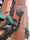 A closeup shot of the Ozzie Smith statue