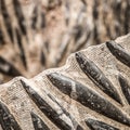 Closeup shot of a part of a statue made of black and white patterns