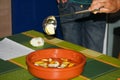 Closeup shot of people making a traditional Galician Queimada punch