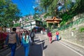 Closeup shot of people walking on Shimla mall road Royalty Free Stock Photo