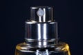 Closeup shot of a perfume glass bottle