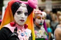 Closeup shot of a person in costume at the Christopher Street Day Pride Parade in Hamburg, Germany