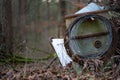 Closeup shot of a pile of abandoned waste and trash in the woods